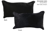 Solid Black 12"x22" Brazilian Cowhide Pillow #72804 by Hudson Hides