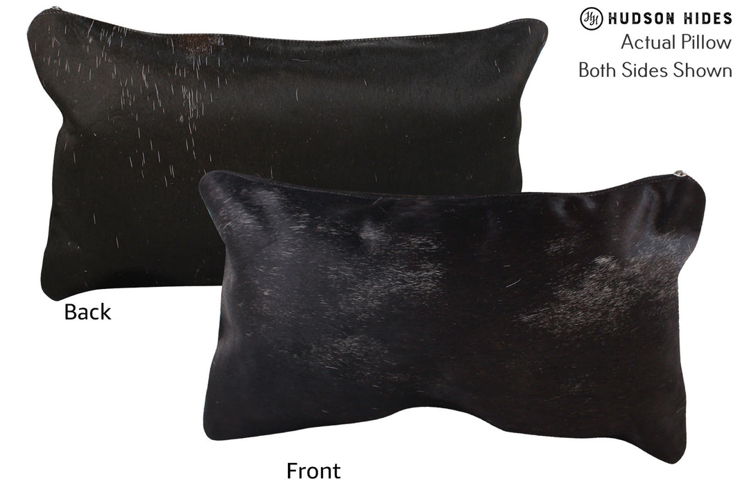 Solid Black Pillow 12"x22"#72810 by Hudson Hides