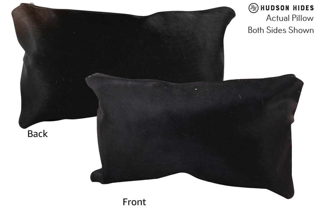 Solid Black Pillow 12"x22"#72819 by Hudson Hides