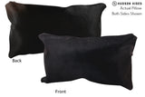 Solid Black 12"x22" Brazilian Cowhide Pillow #72819 by Hudson Hides