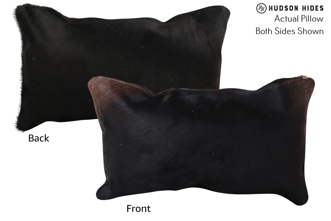 Solid Black Pillow 12"x22"#72820 by Hudson Hides