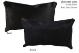 Solid Black 12"x22" Brazilian Cowhide Pillow #72822 by Hudson Hides