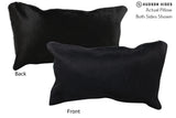 Solid Black 12"x22" Brazilian Cowhide Pillow #72823 by Hudson Hides
