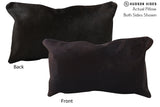 Solid Black 12"x22" Brazilian Cowhide Pillow #72825 by Hudson Hides