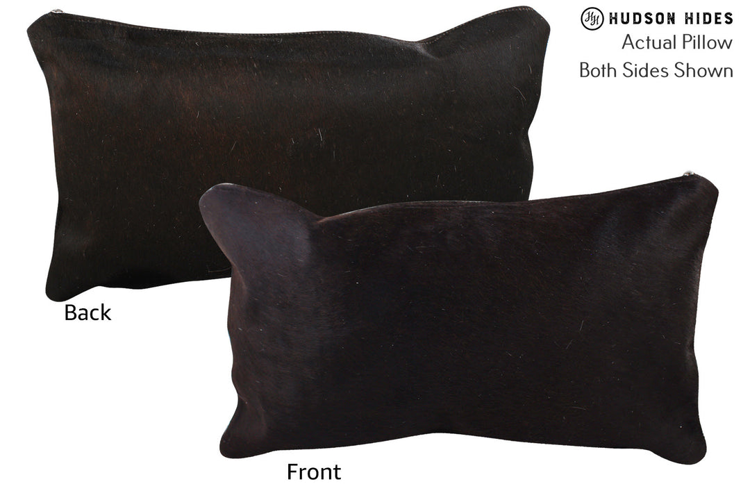 Solid Black Pillow 12"x22"#72826 by Hudson Hides