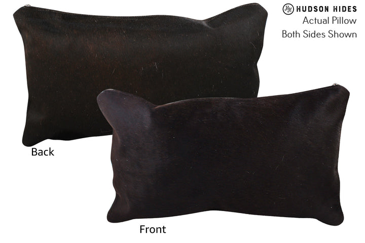 Solid Black 12"x22" Brazilian Cowhide Pillow #72826 by Hudson Hides