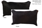 Solid Black 12"x22" Brazilian Cowhide Pillow #72839 by Hudson Hides