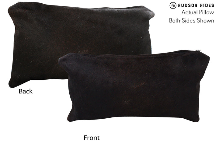Solid Black 12"x22" Brazilian Cowhide Pillow #72840 by Hudson Hides