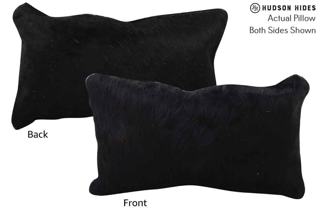 Solid Black Pillow 12"x22"#72841 by Hudson Hides