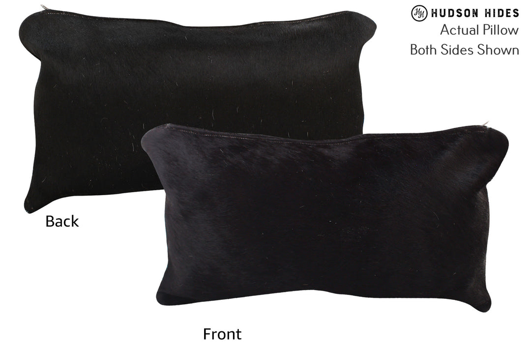 Solid Black Pillow 12"x22"#72842 by Hudson Hides