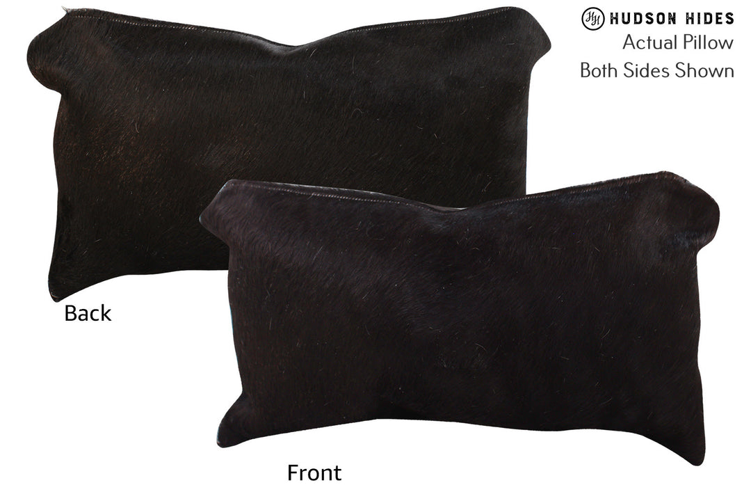 Solid Black Pillow 12"x22"#72843 by Hudson Hides