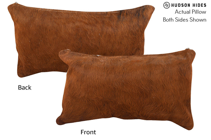 Solid Brown 12"x22" Brazilian Cowhide Pillow #72960 by Hudson Hides