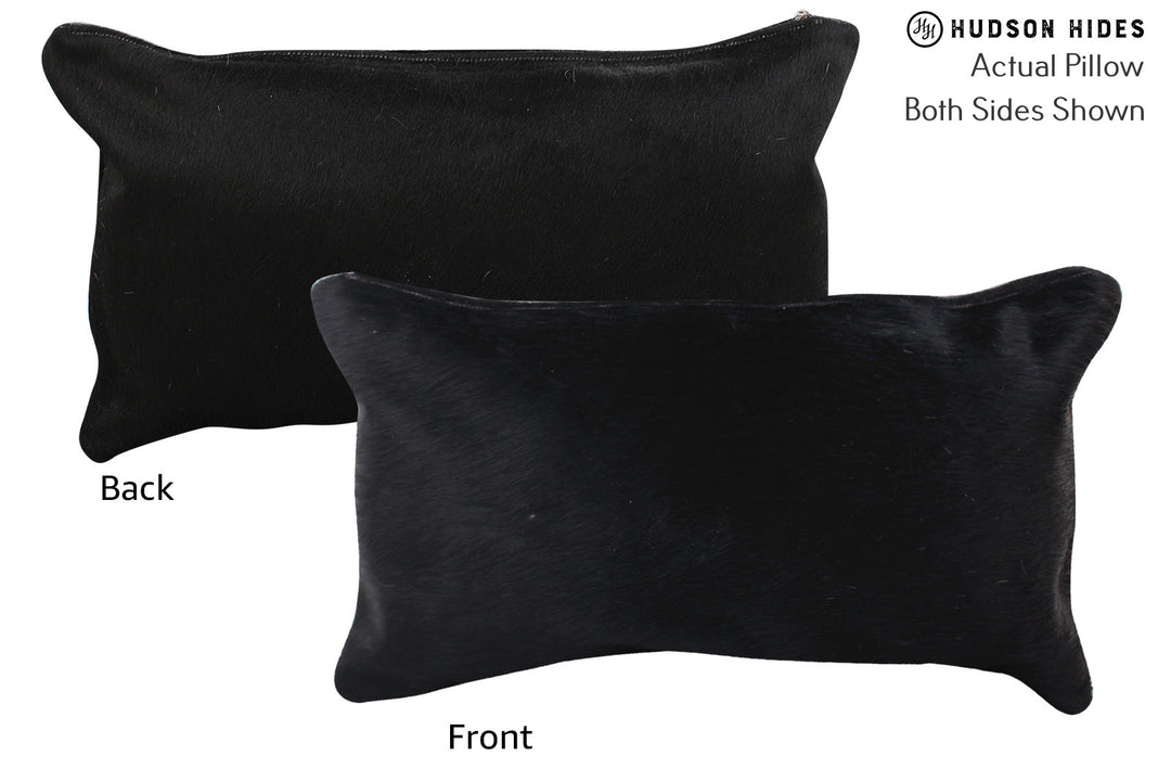 Solid Black Pillow 12"x22"#72996 by Hudson Hides