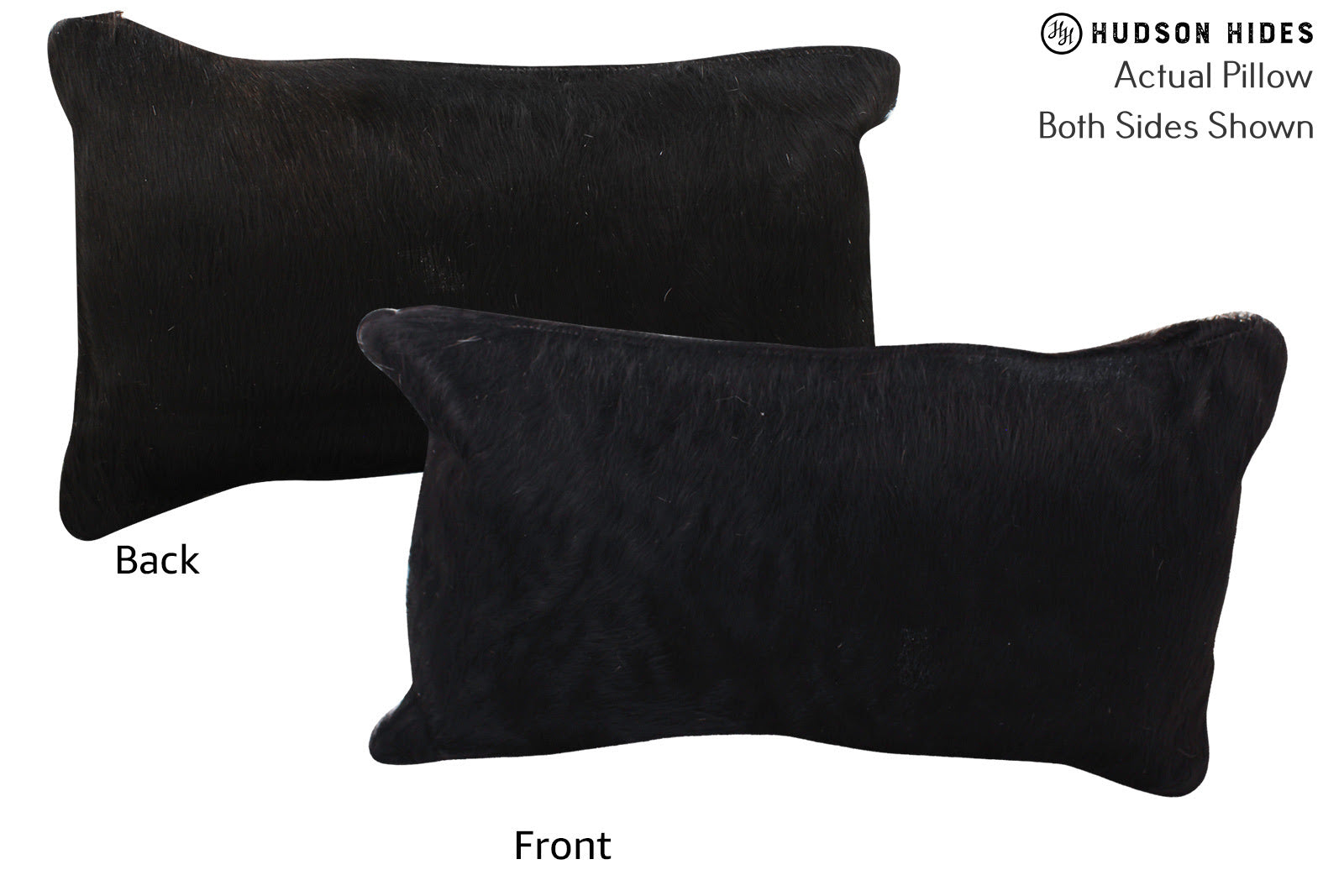Solid Black Cowhide Pillow #72998