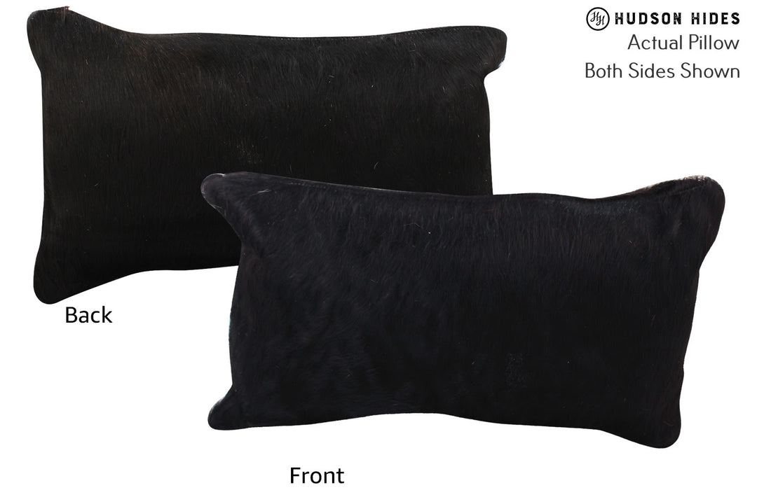 Solid Black Pillow 12"x22"#72998 by Hudson Hides