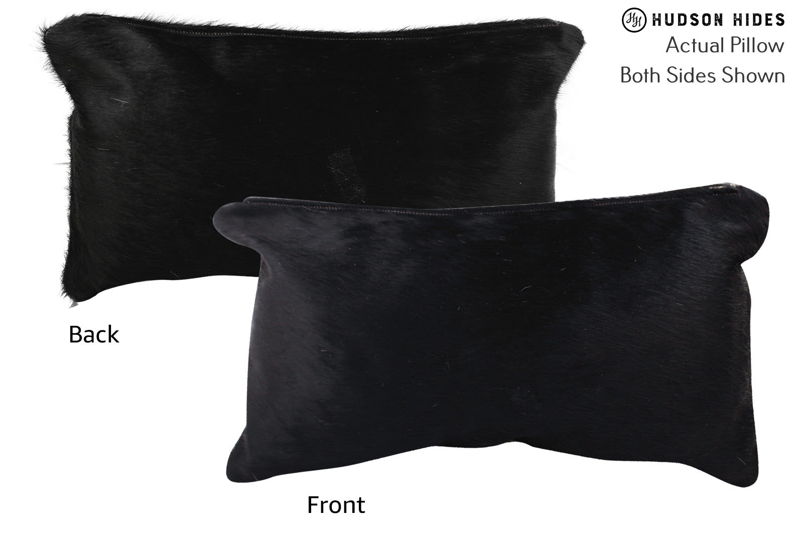 Solid Black Cowhide Pillow #72999