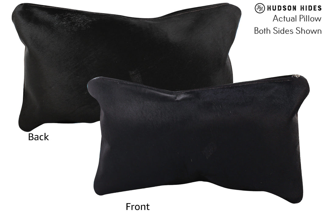 Solid Black Pillow 12"x22"#73001 by Hudson Hides