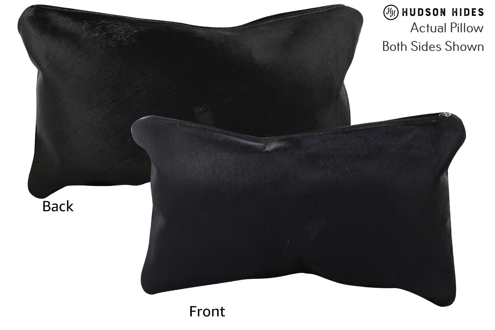Solid Black Cowhide Pillow #73001