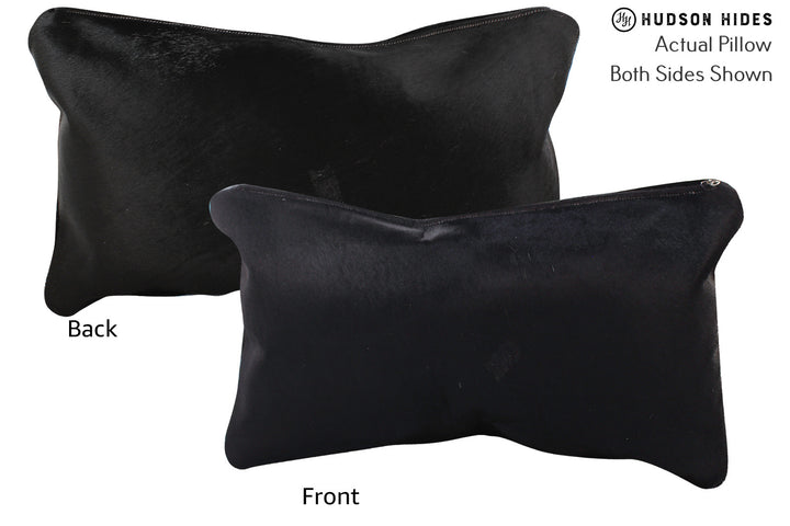 Solid Black 12"x22" Brazilian Cowhide Pillow #73001 by Hudson Hides