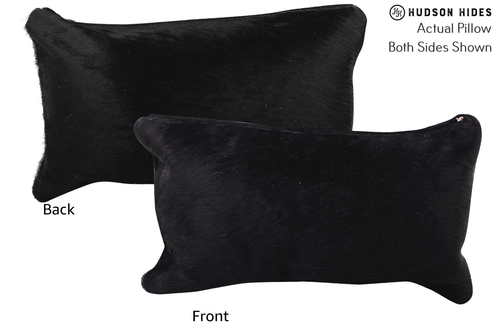 Solid Black Cowhide Pillow #73002