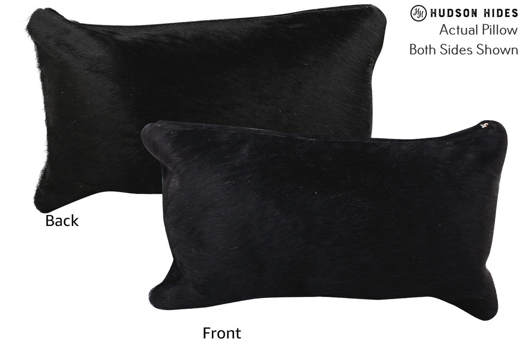 Solid Black Pillow 12"x22"#73002 by Hudson Hides