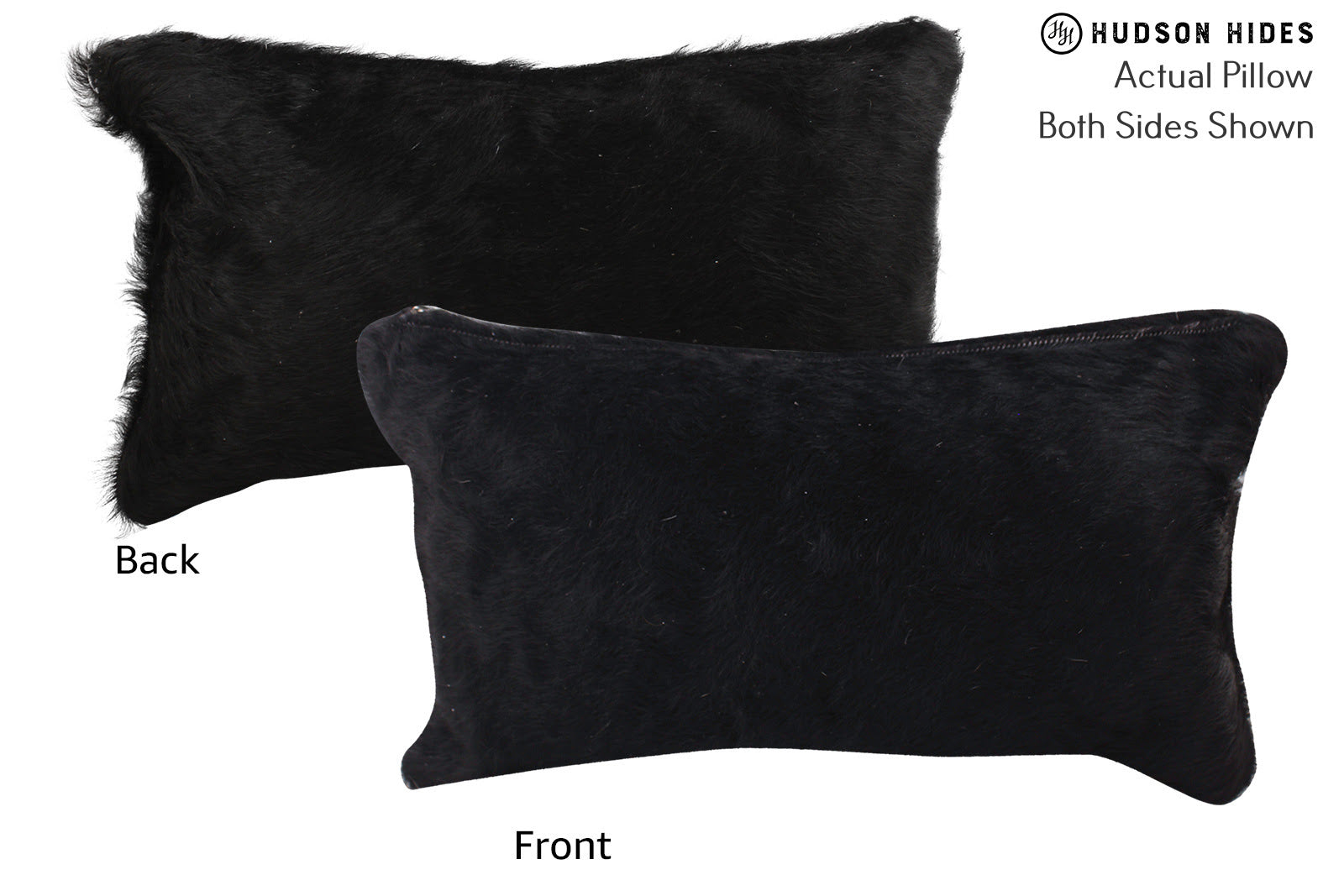Solid Black Cowhide Pillow #73003