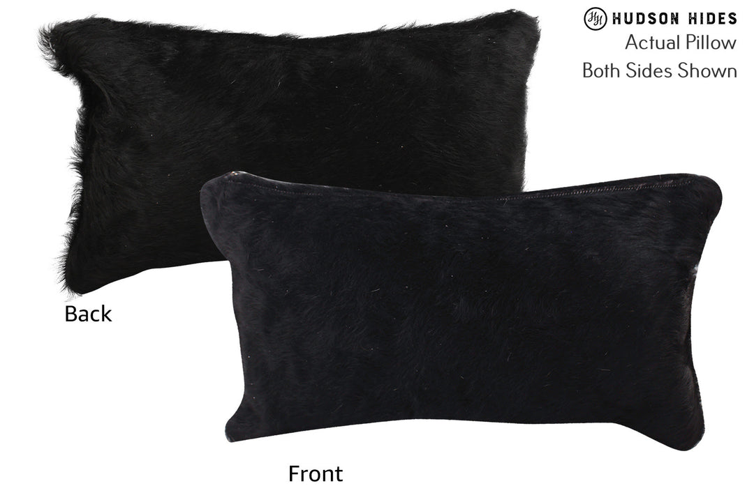 Solid Black Pillow 12"x22"#73003 by Hudson Hides
