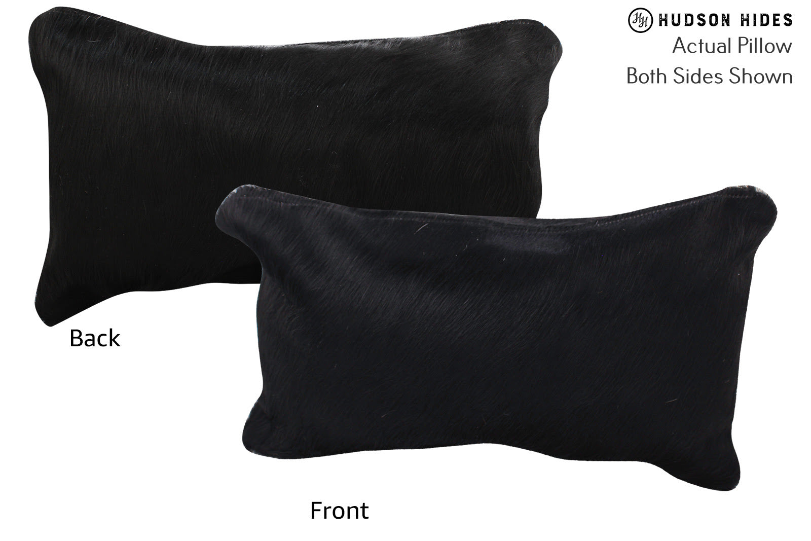 Solid Black Cowhide Pillow #73005
