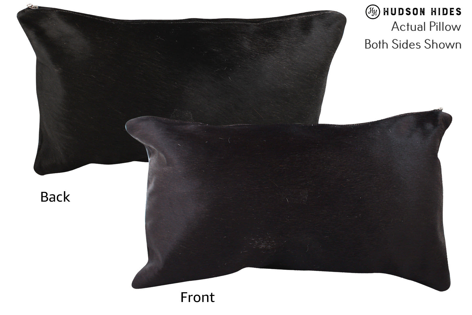 Solid Black Cowhide Pillow #73006