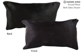 Solid Black 12"x22" Brazilian Cowhide Pillow #73006 by Hudson Hides