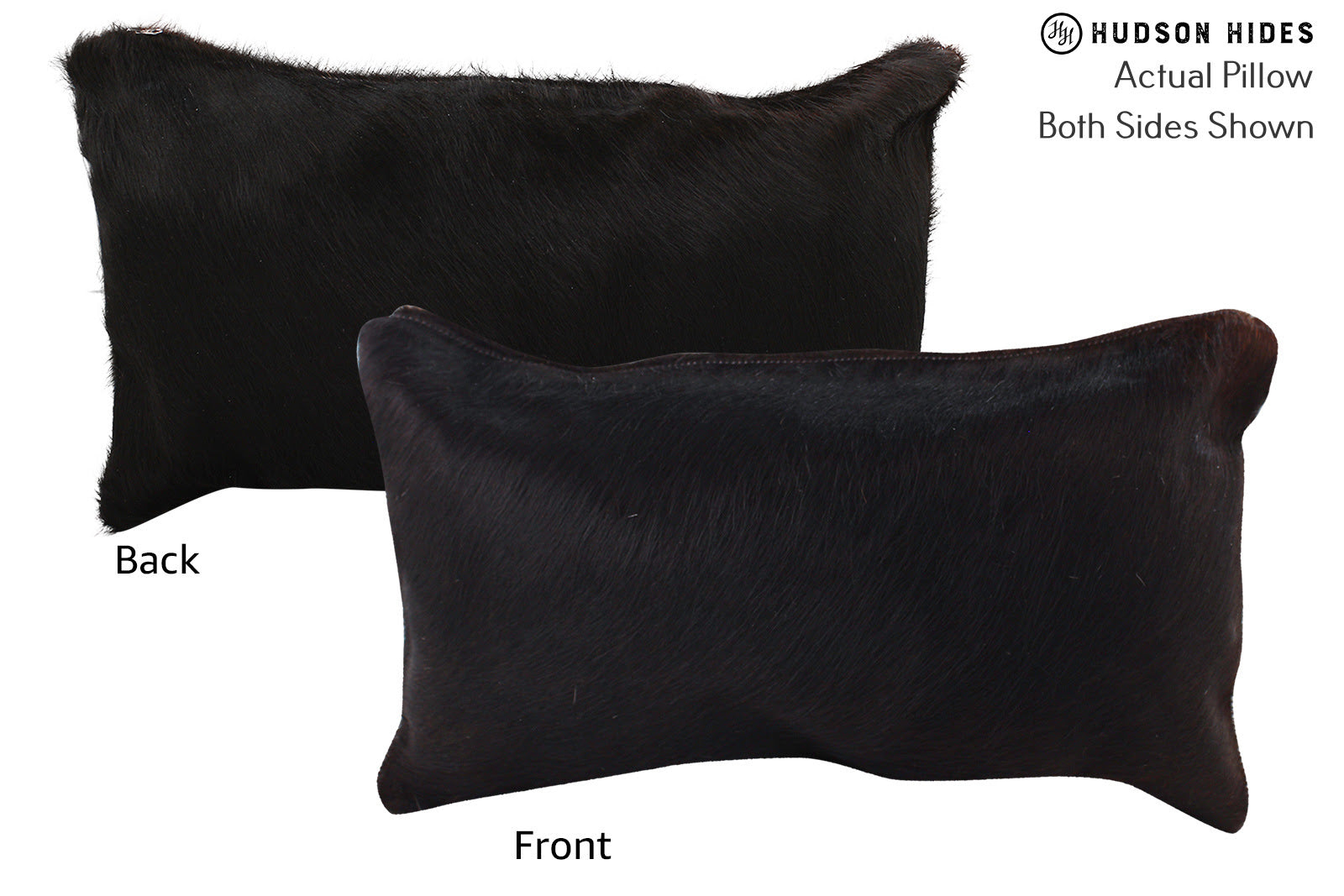 Solid Black Cowhide Pillow #73008