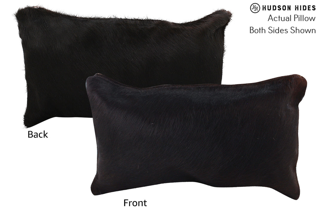Solid Black Pillow 12"x22"#73008 by Hudson Hides
