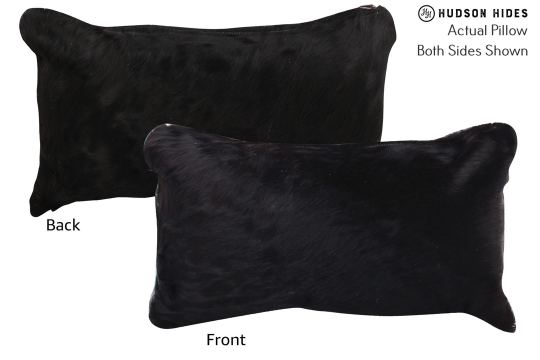 Solid Black Pillow 12"x22"#73013 by Hudson Hides