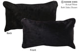 Solid Black 12"x22" Brazilian Cowhide Pillow #73013 by Hudson Hides