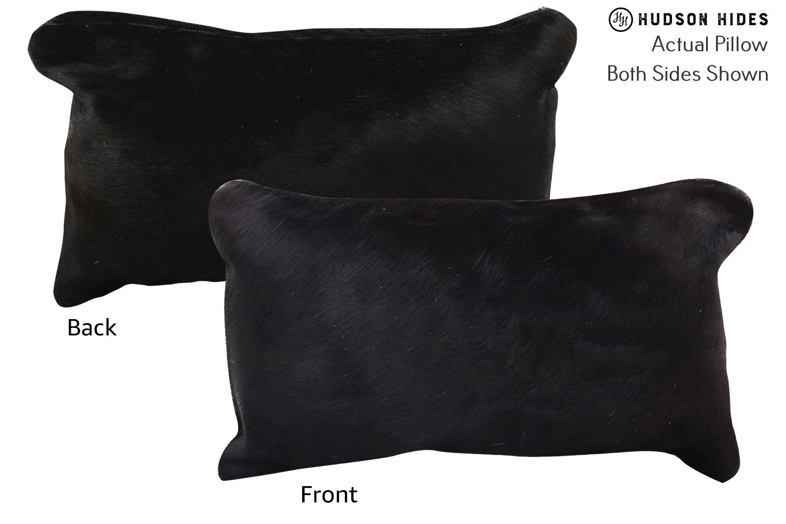Solid Black Cowhide Pillow #73014