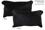 Solid Black 12"x22" Brazilian Cowhide Pillow #73014 by Hudson Hides