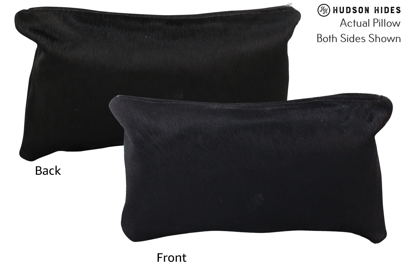 Solid Black Cowhide Pillow #73015