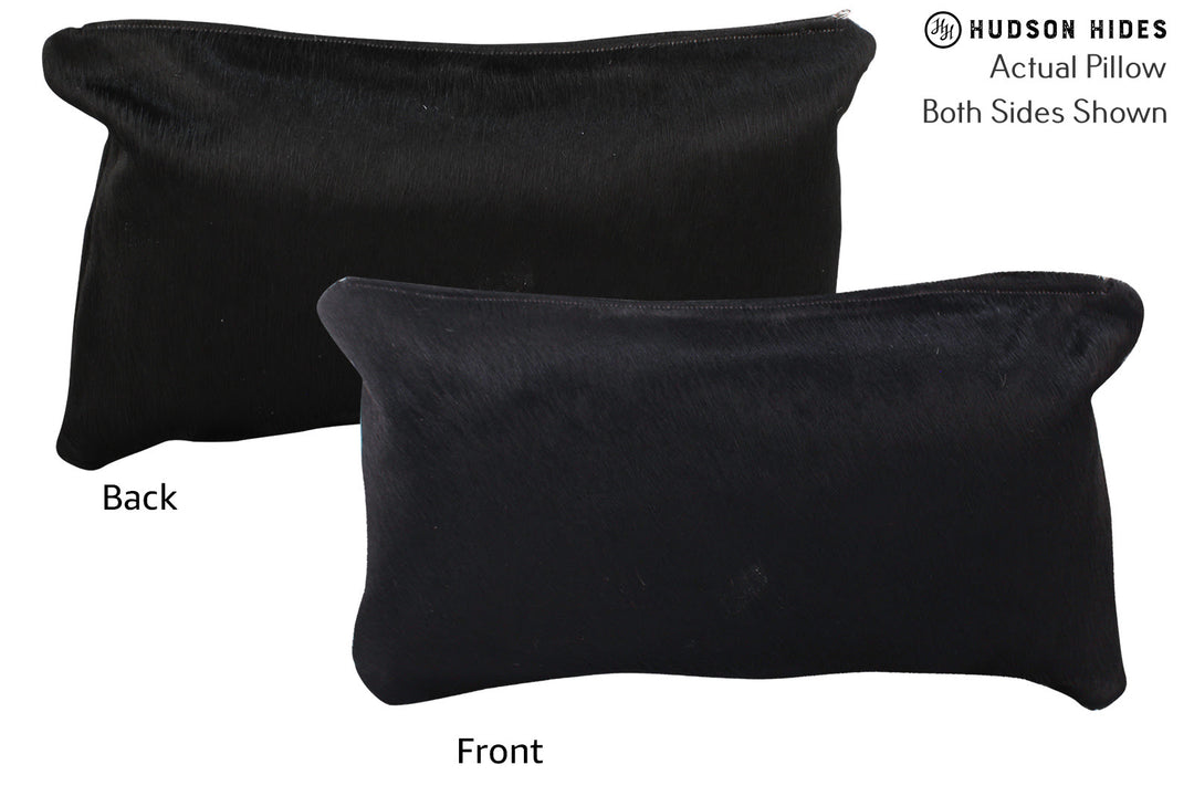 Solid Black Pillow 12"x22"#73015 by Hudson Hides