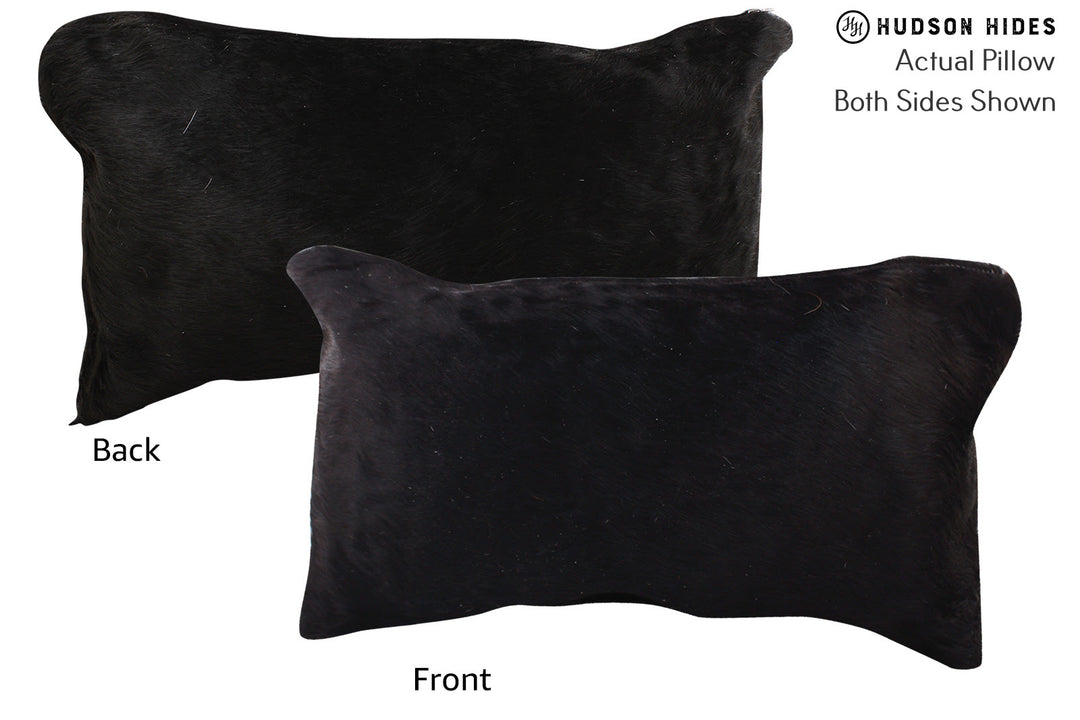Solid Black Pillow 12"x22"#73017 by Hudson Hides