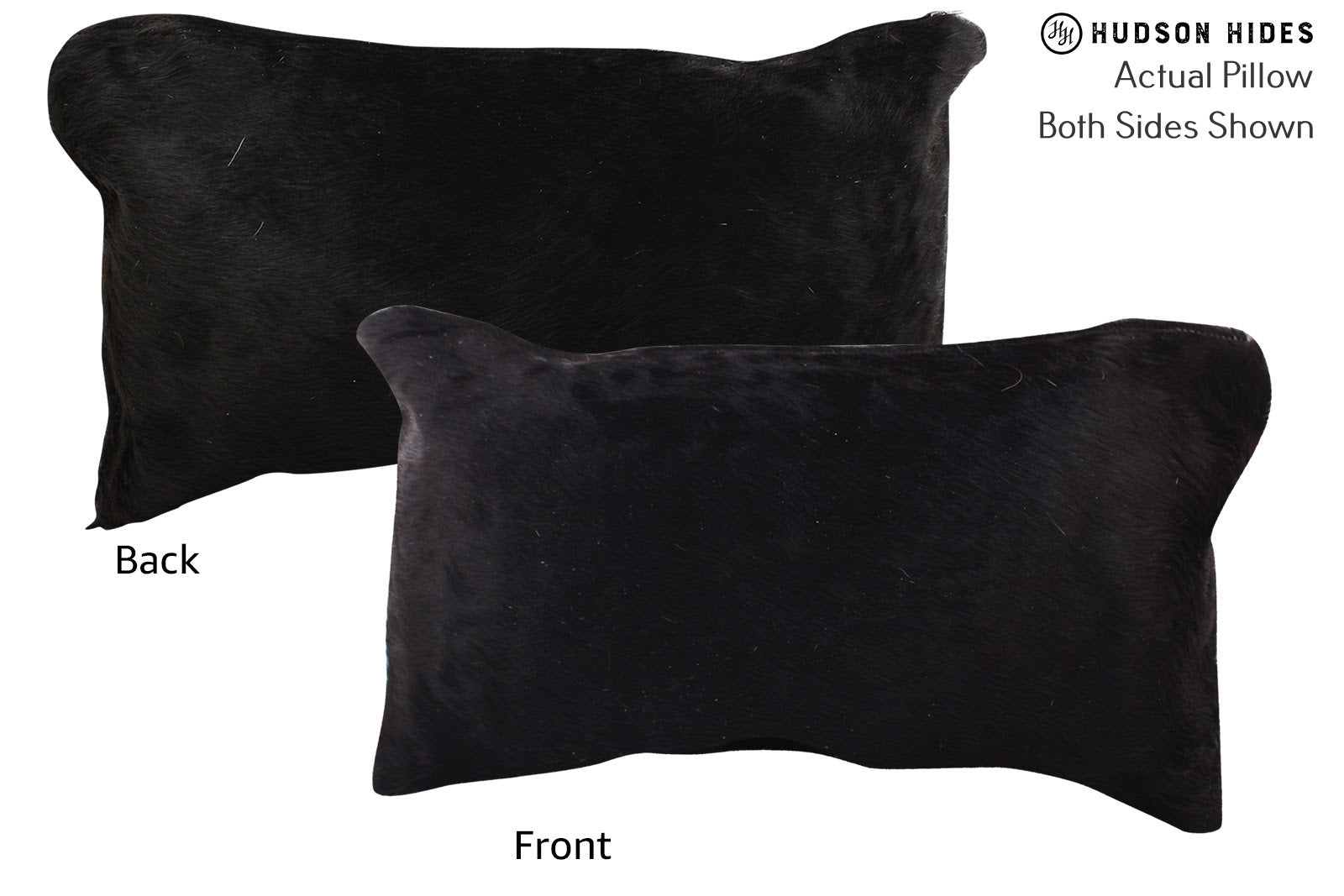 Solid Black Cowhide Pillow #73017