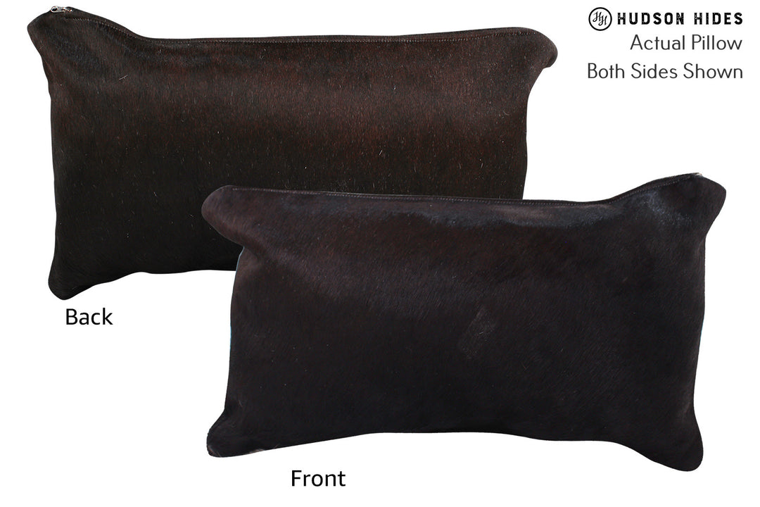 Solid Black Pillow 12"x22"#73019 by Hudson Hides