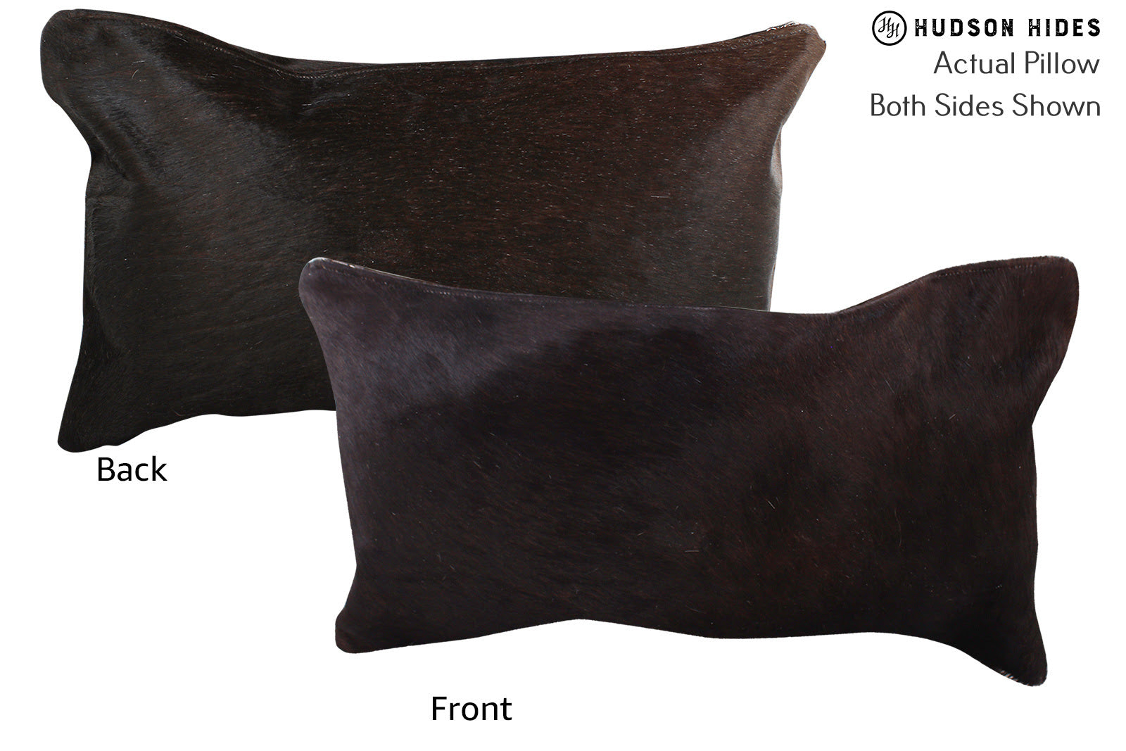 Solid Black Cowhide Pillow #73023