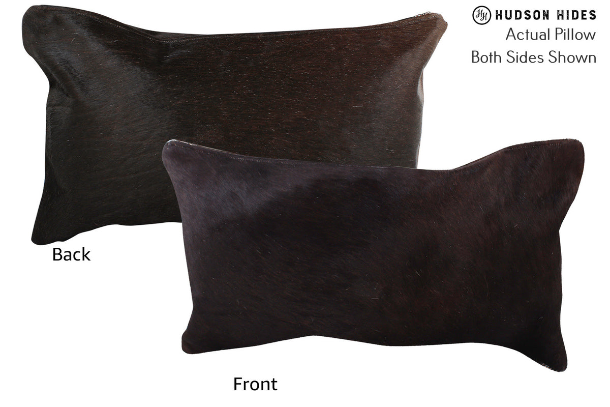 Solid Black Cowhide Pillow #73023