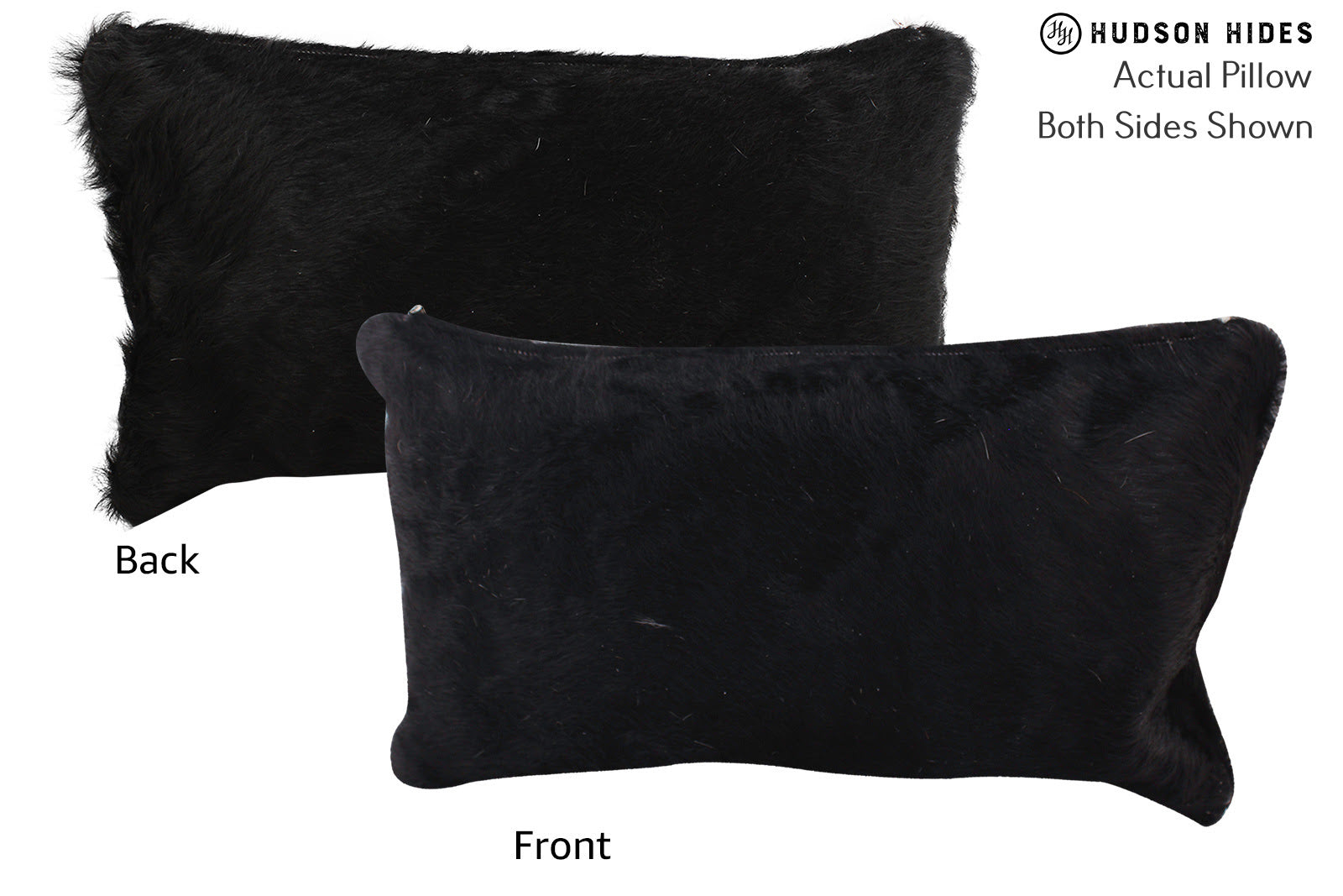 Solid Black Cowhide Pillow #73028