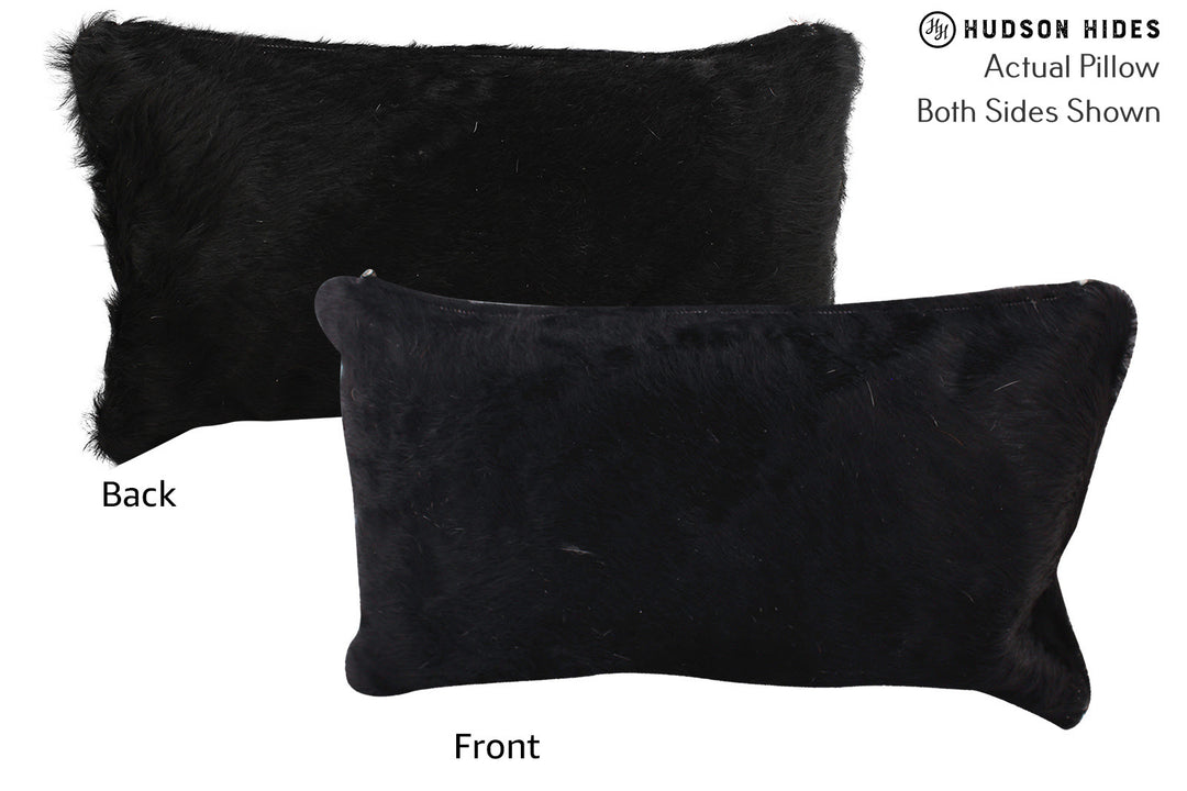 Solid Black Pillow 12"x22"#73028 by Hudson Hides