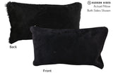 Solid Black 12"x22" Brazilian Cowhide Pillow #73028 by Hudson Hides