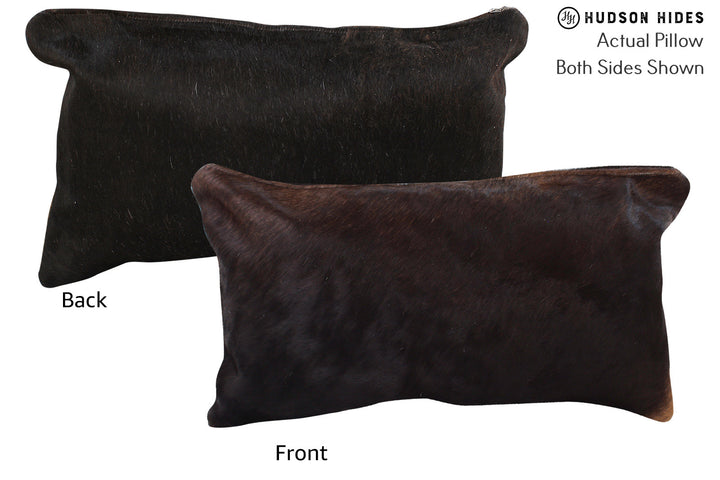 Solid Black 12"x22" Brazilian Cowhide Pillow #73029 by Hudson Hides