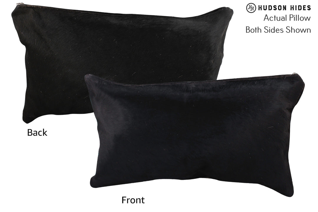 Solid Black Pillow 12"x22"#73030 by Hudson Hides
