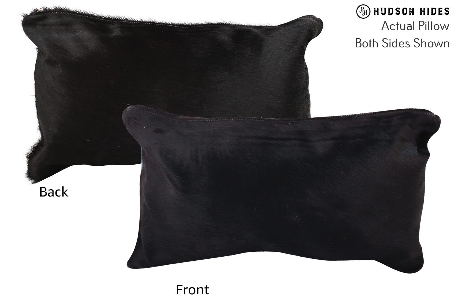 Solid Black Cowhide Pillow #73032