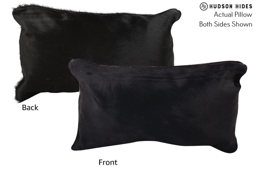 Solid Black Pillow 12"x22"#73032 by Hudson Hides